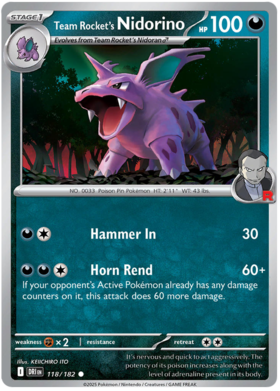 118 Team Rocket's Nidorino